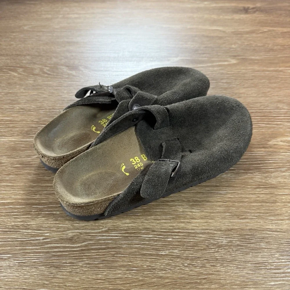 Birkenstock Boston Clogs Women's EU 38 US 7 Brown Suede Leather Germany Comfort - Picture 7 of 10